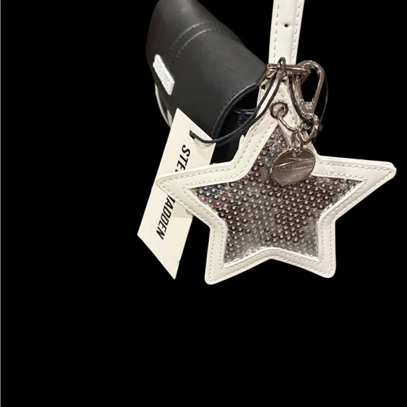 Steve Madden Moto Two-Tone Black and Cream Shoulder Bag - Picture 5 of 11